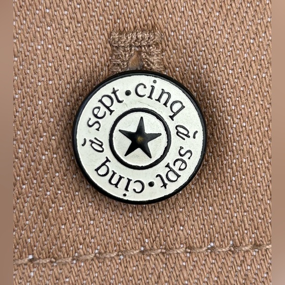 Cinq à Sept Azure Long Wide Leg Jeans Pants in Sahara Tan Trousers Size 6 - Picture 4 of 16